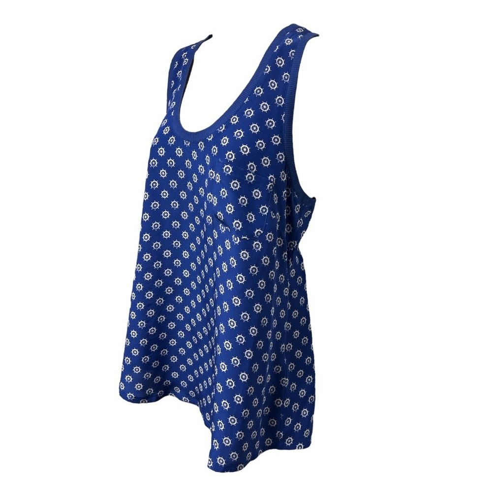 Joie Top Size S Blue White Sleeveless Tank Coastal Nautical Vacationcore Silk - Picture 4 of 8